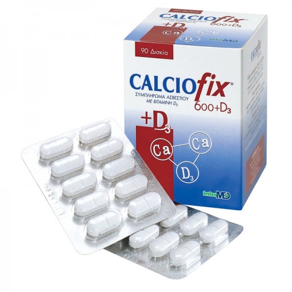 Intermed Calciofix 600 mg και D3 90 Ταμπλέτες - Συμπλήρωμα Διατροφής Ασβεστίου και Βιταμίνης D3