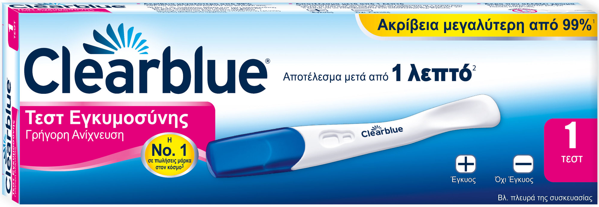 ClearBlue Pregnancy Test Rapid Detection 1τμχ - Τεστ Εγκυμοσύνης Γρήγορης Ανίχνευσης