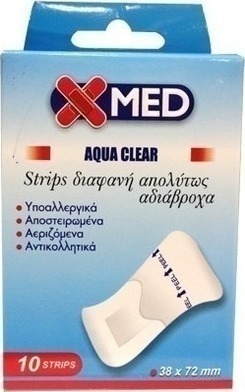 Medisei X-Med Aqua Clear 25x72mm 10τμχ - Διαφανή Απολύτως Αδιάβροχα