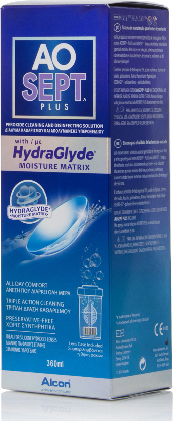 Alcon Aosept Plus Hydra Glyde 360ml - Υγρό Φακών Επαφής