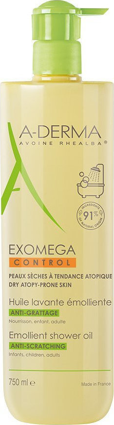 A-Derma Exomega Control Emollient Shower Oil Anti-Scratching 750ml - Μαλακτικό Έλαιου Καθαρισμού
