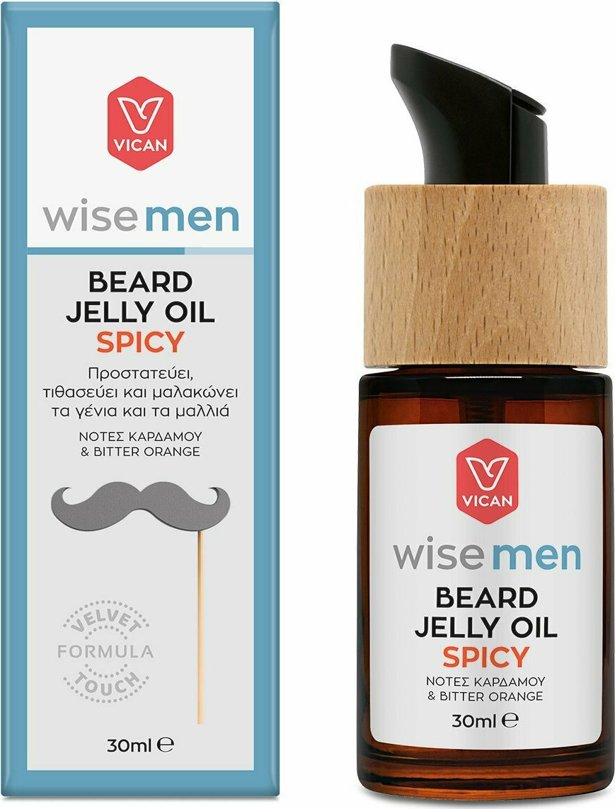 Vican Wise Men Beard Jelly Oil Spicy 30ml - Ενυδατικό Λαδάκι Για Τα Γένια