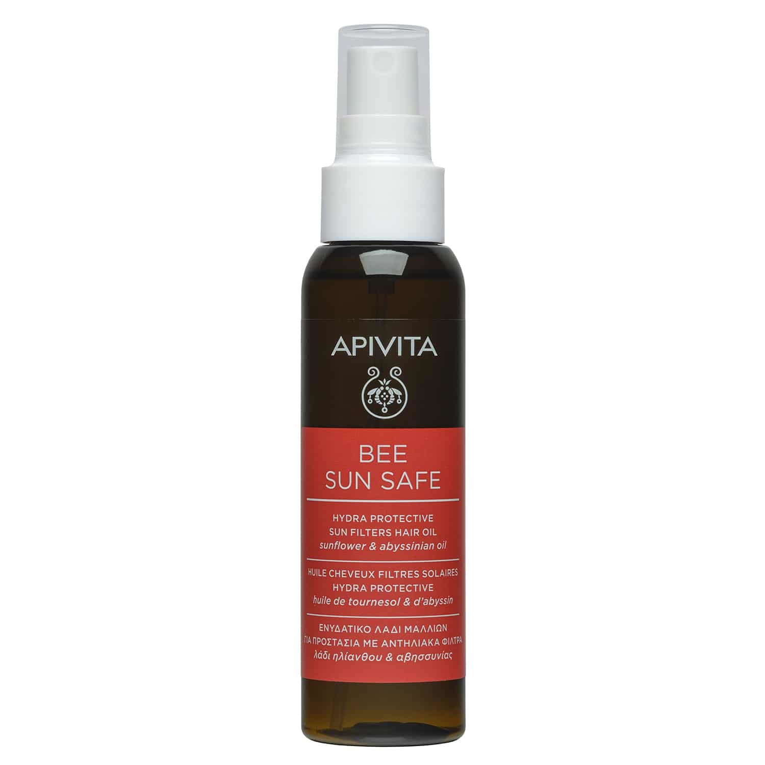 Apivita Bee Sun Safe Hydra Protective Hair Oil 100ml - Ενυδατικό Λάδι Μαλλιών Με Αντηλιακά Φίλτρα Ηλίανθου και Αβησσυνίας