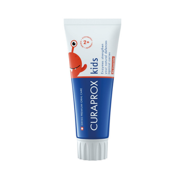 Curaprox Kids Strawberry No Fluoride 60ml - Οδοντόκρεμα Με Γεύση Φράουλας Χωρίς Φθόριο Από 2 Ετών
