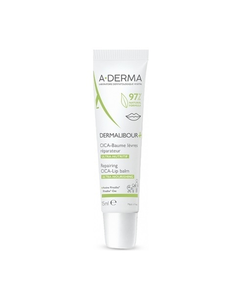 A-Derma Dermalibour+ Repairing CICA Lip Balm Ultra Nourishing 15ml - Θρεπτικό Βάλσαμο Χειλιών
