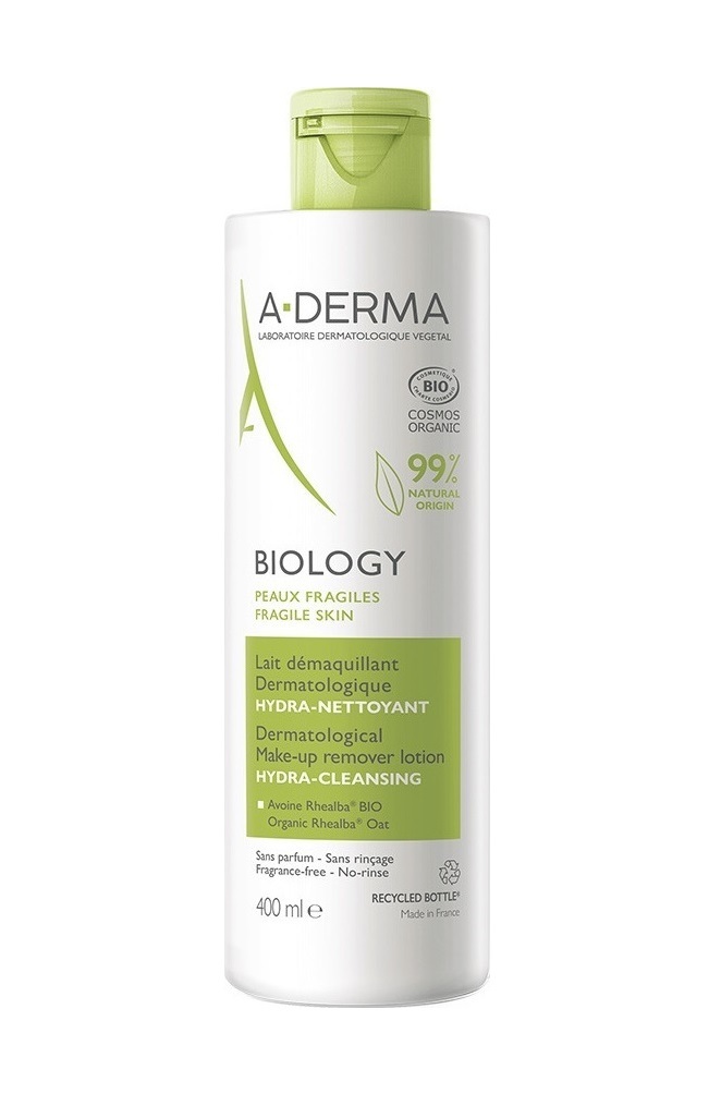 A-Derma Biology Dermatological Make-Up Remover Lotion 400ml - Γαλάκτωμα Ντεμακιγιάζ Με Μικύλλια Για Πρόσωπο και Μάτια