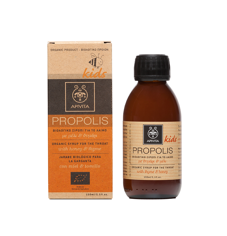 Apivita Propolis Kids 150ml - Παιδικό Βιολογικό Σιρόπι Για Το Λαιμό Με Μέλι και Θυμάρι
