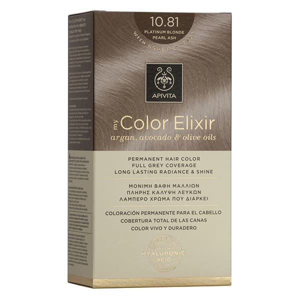 Apivita My Color Elixir Argan Avocado και Olive Oils 10.81 - Μόνιμη Βαφή Μαλλιών Κατάξανθο Περλέ