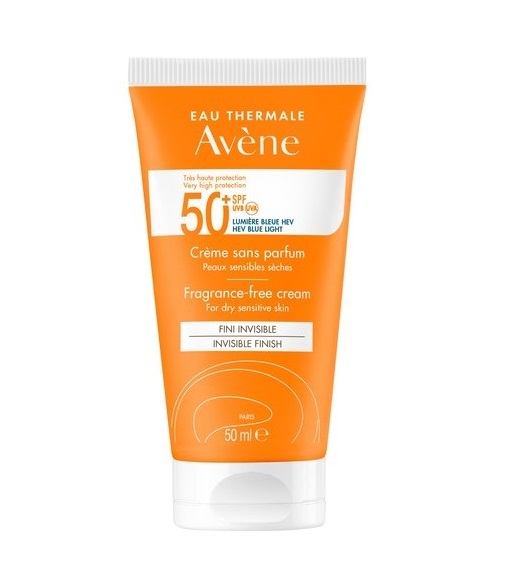Avene Cream Sans Parfum SPF50+ 50ml - Αντηλιακή Κρέμα Προσώπου Χωρίς Άρωμα
