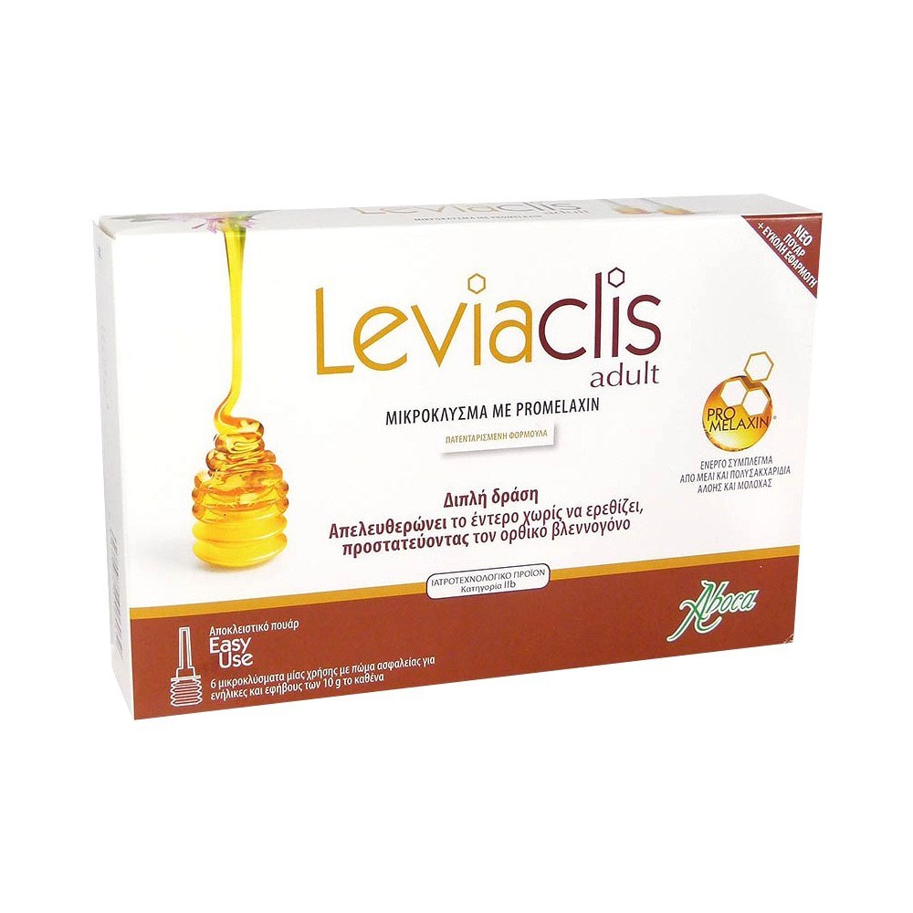 Aboca Leviaclis Adult 6x10gr - Μικροκλύσμα Με Promelaxin Για Την Καταπολέμηση Της Δυσκοιλιότητας