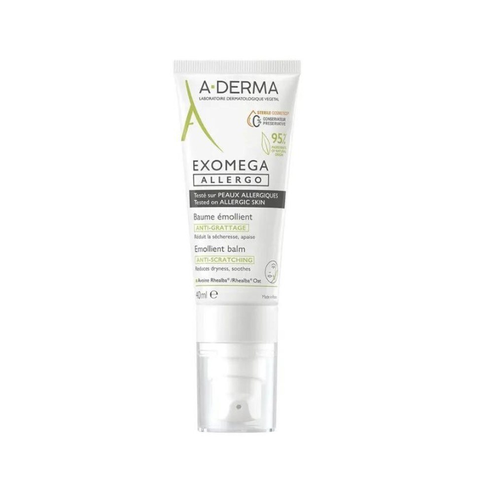 A-Derma Exomega Allergo Emollient Balm 40ml - Αποστειρωμένο Μαλακτικό Bάλσαμο