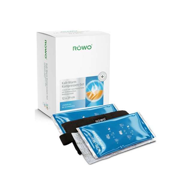 Rowo Cold και Heat Compress Set 12x29cm With Velcro 2τμχ - Κομπρέσες Κρυοθεραπείας / Θερμοθεραπείας Με Velcro και Ελαστική Ταινία Στ