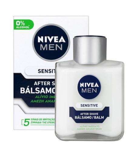 Nivea Men Sensitive After Shave Balm 0% Alcohol 100ml - Απαλό Βάλσαμο Καταπράϋνσης Για Μετά Το Ξύρισμα Χωρίς Οινόπνευμα