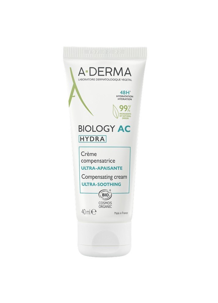 A-Derma Biology AC Hydra Compensating Cream Ultra Soothing 40ml - Αντισταθμιστική Καταπραϋντική Κρέμα Για Δέρματα Με Τάση Ακμής