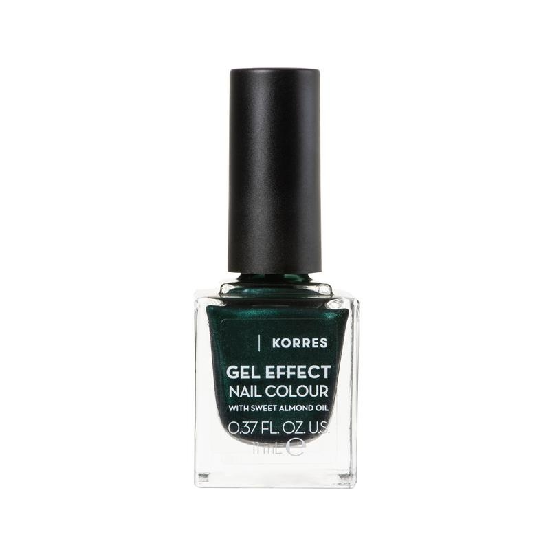 Korres Gel Effect Nail Colour 89 Velvet Green 11ml - Βερνίκι Νυχιών Με Αμυγδαλέλαιο #