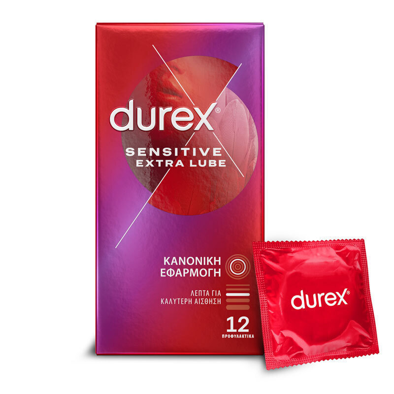 Durex Sensitive Extra Lube 12τμχ - Πολύ Λεπτά Προφυλακτικά Με Έξτρα Λιπαντικό
