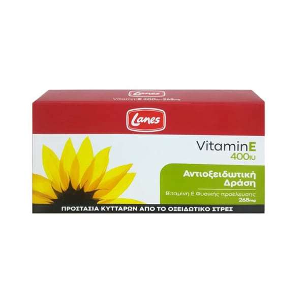 Lanes Vitamin E 400iu 268mg 30 Κάψουλες - Συμπλήρωμα Διατροφής Με Αντιοξειδωτική Δράση και Βιταμίνη Ε Φυσικής Προέλευσης