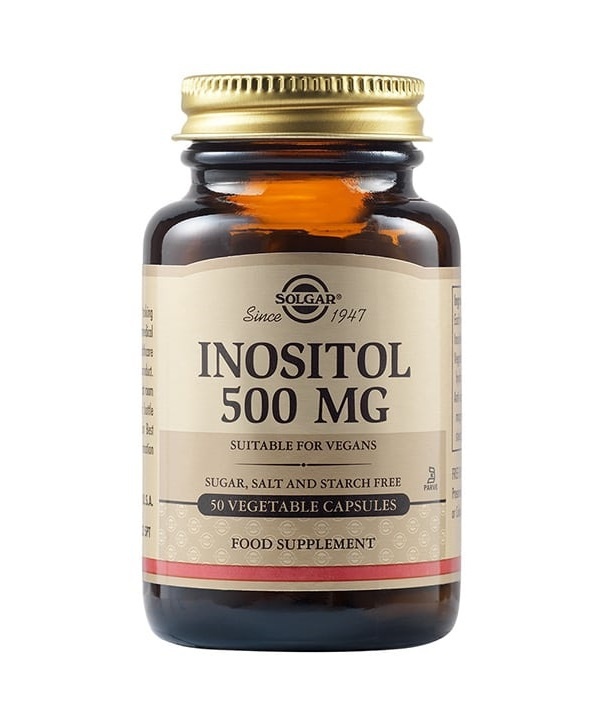 Solgar Inositol 500mg 50 Φυτικές Κάψουλες - Συμπλήρωμα Διατροφής Με Ινοσιτόλη Για Την Ομαλή Λειτουργία Του Νευρικού Συστήματος
