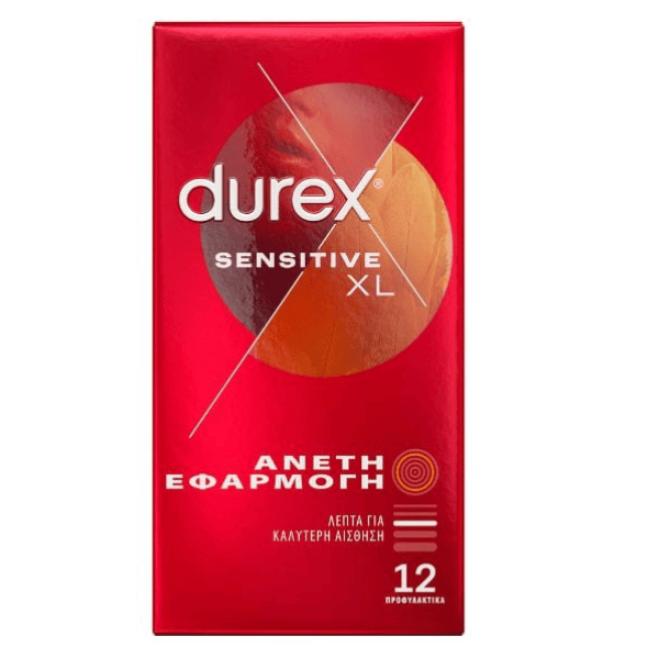 Durex Sensitive XL 12τμχ - Λεπτά Προφυλακτικά Με Άνετη Εφαρμογή