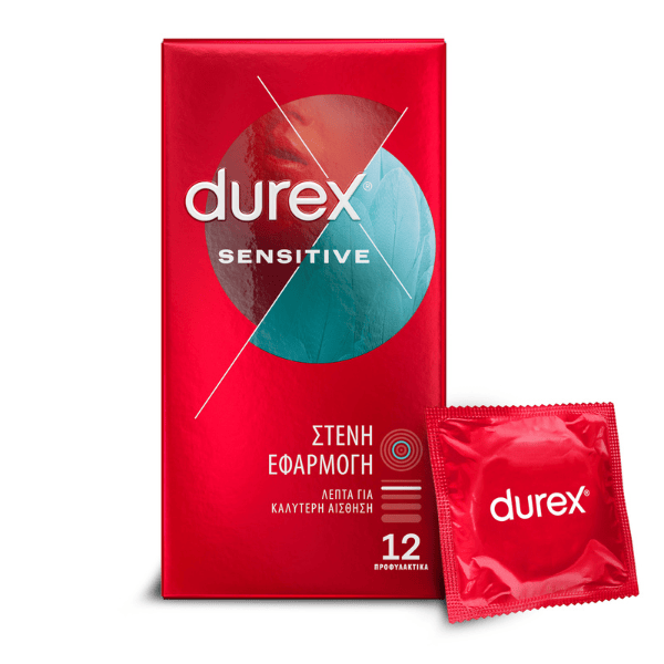 Durex Sensitive Tight Fit 12τμχ - Λεπτά Προφυλακτικά Mε Στενή Εφαρμογή