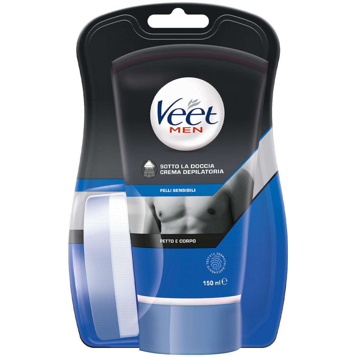 Veet Men Cream In-Shower 150ml - Ανδρική Κρέμα Αποτρίχωσης Για Χρήση Στο Ντους Ιδανική Για Ευαίσθητες Επιδερμίδες