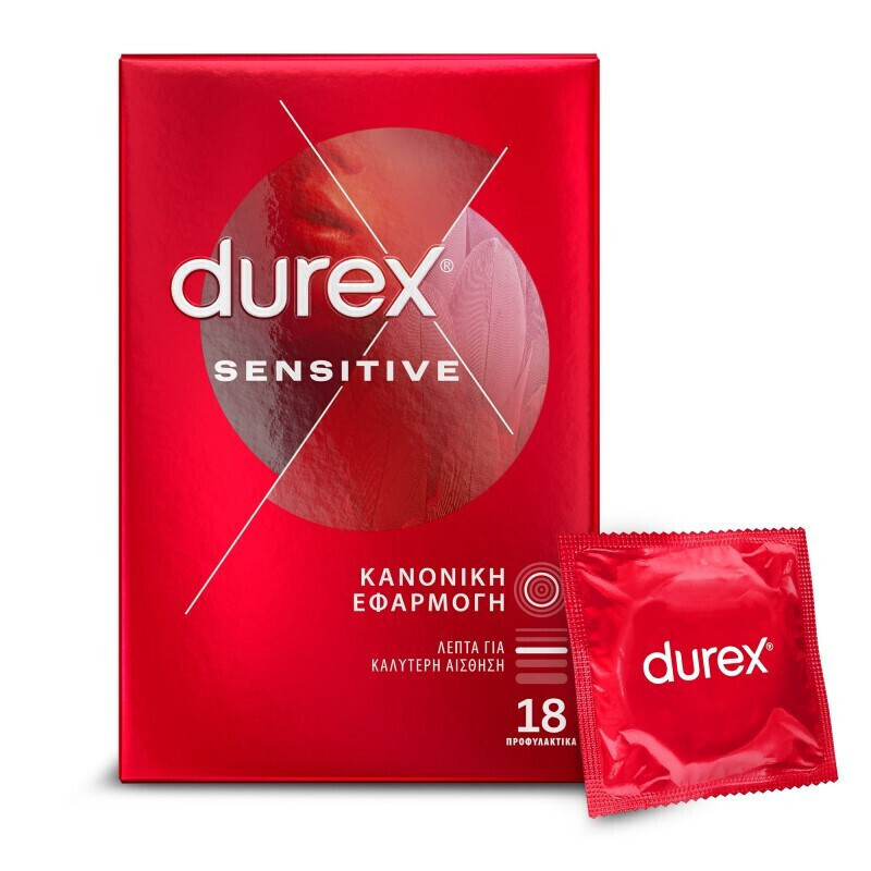 Durex Sensitive Thin Feel 18τμχ - Λεπτά Προφυλακτικά Για Καλύτερη Αίσθηση