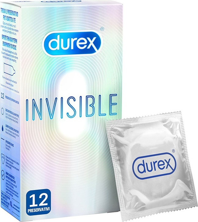 Durex Invisible Extra Sensitive 12τμχ - Προφυλακτικά Εξαιρετικά Λεπτά