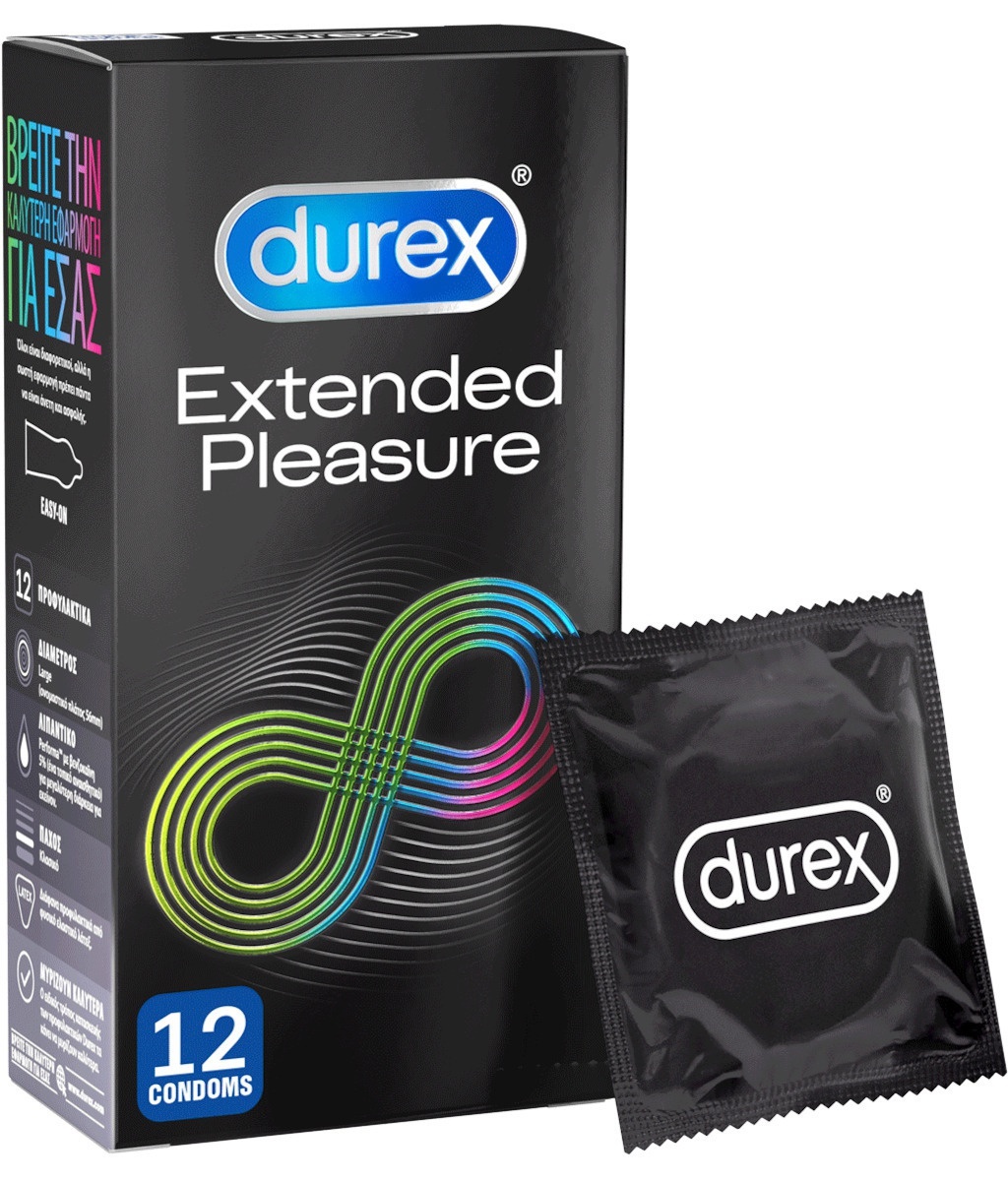 Durex Extended Pleasure 12τμχ - Προφυλακτικά Με Επιβραδυντικό Τζελ Για Απόλαυση Παρατεταμένης Διάρκειας