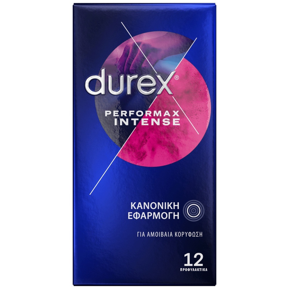 Durex Performax Intense 12τμχ - Προφυλακτικά Με Κουκκίδες Ραβδώσεις και Επιβραδυντικό Τζελ