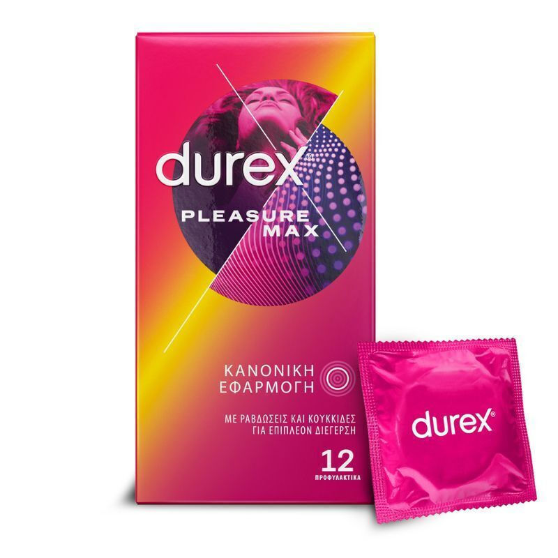 Durex Pleasuremax 12τμχ - Προφυλακτικά Με Κουκίδες και Ραβδώσεις