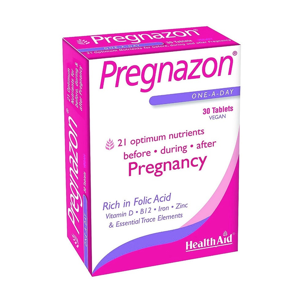 Health Aid Pregnazon 30 Ταμπλέτες - Συμπλήρωμα Διατροφής Για Όλα Τα Στάδια Της Εγκυμοσύνης