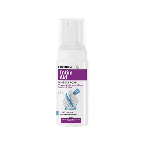 Frezyderm Intim Aid Vinegar Foam pH3.5 100ml- Εξειδικευμένο Καθαριστικό Της Ευαίσθητης Περιοχής Με Ξύδι. Εχινάκεια και Ξυλιτόλη