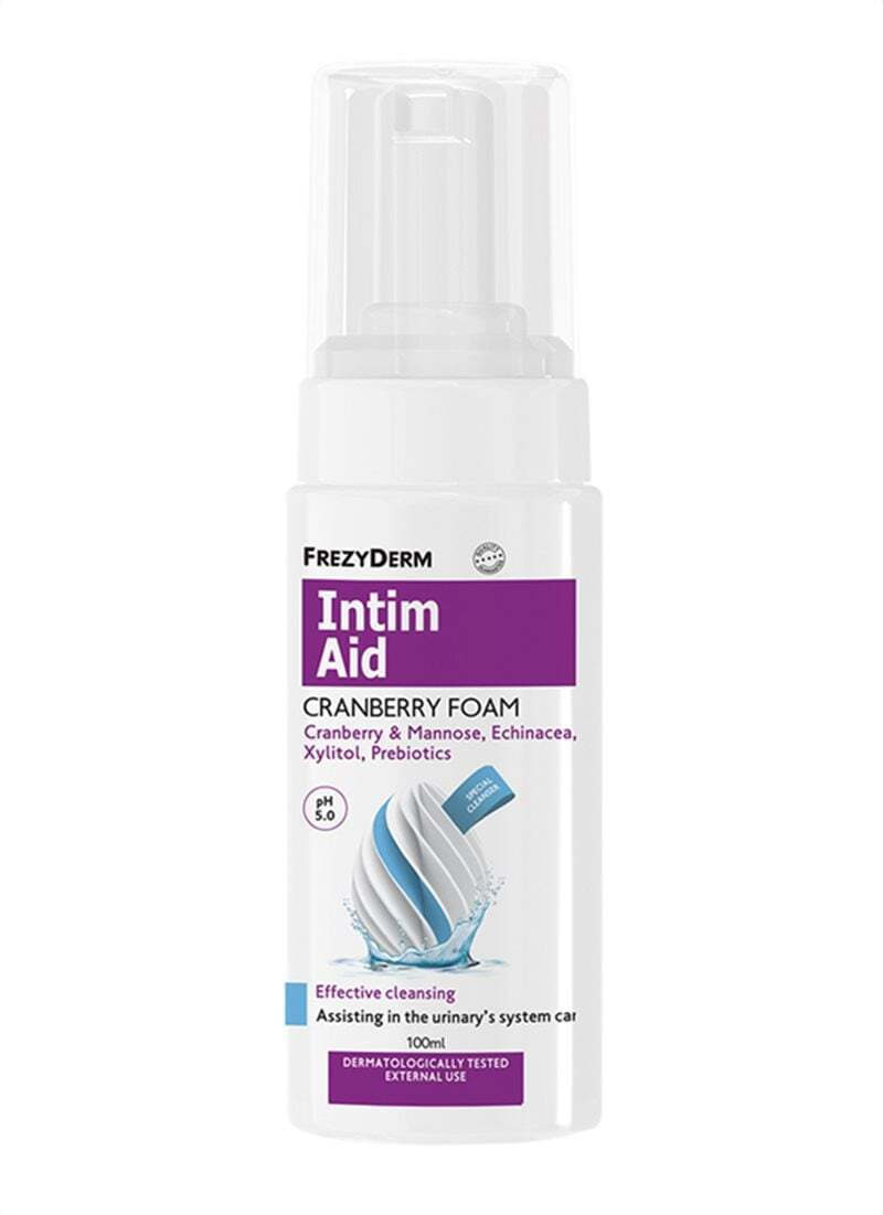 Frezyderm Intim Aid Cranberry pH5.0 100ml- Πλούσιος Αφρός Καθαρισμού και Φροντίδας Της Ευαίσθητης Περιοχής