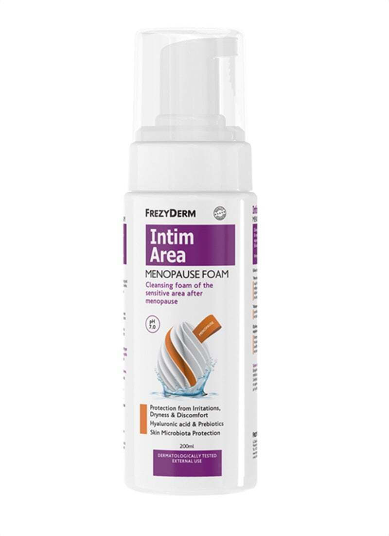 Frezyderm Intim Area Menopause Foam pH7.0 200ml- Ειδικός Αφρός Καθαρισμού Της Ευαίσθητης Περιοχής Μετά Την Εμμηνόπαυση