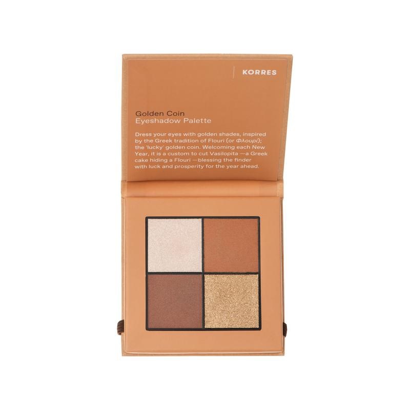Korres Eyeshadow Palette Golden Coin 5gr - Τετραπλή Παλέτα Σκιών Με Πλούσιο Χρώμα Για Έντονο Αποτέλεσμα #