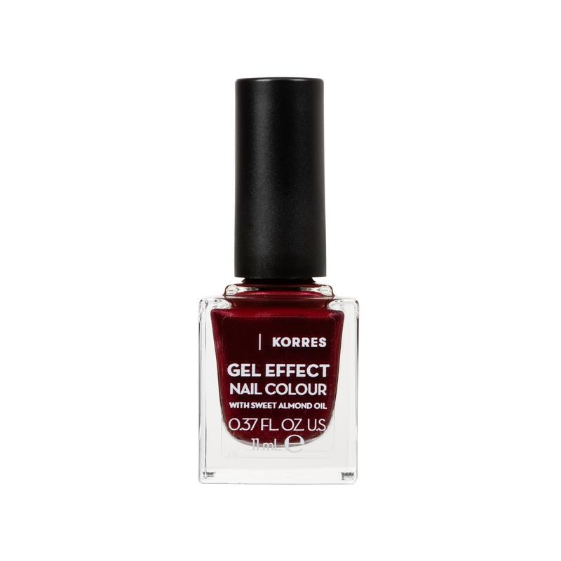 Korres Gel Effect Nail Colour 55 Pomegranate 11ml - Βερνίκι Νυχιών Με Αμυγδαλέλαιο Για Έντονη Λάμψη και Μεγάλη Διάρκεια #