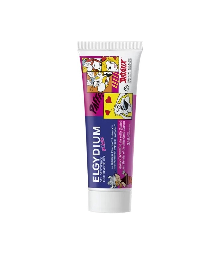 Elgydium Kids Asterix Red Berries Flavour 50ml - Οδοντόκρεμα Με Απαλή Γεύση Κόκκινα Μούρα Για Παιδιά 3-6 Ετών