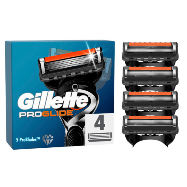 Gillette Fusion Proglide 4τμχ - Ανταλλακτικές Κεφαλές Με 5 Λεπίδες και Λιπαντική Ταινία
