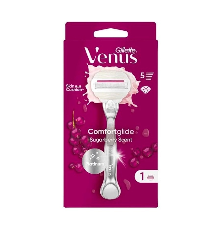 Gillette Venus ComfortGlide Sugarberry 1τμχ - Γυναικεία Ξυριστική Μηχανή και 1 Ανταλλακτική Κεφαλή