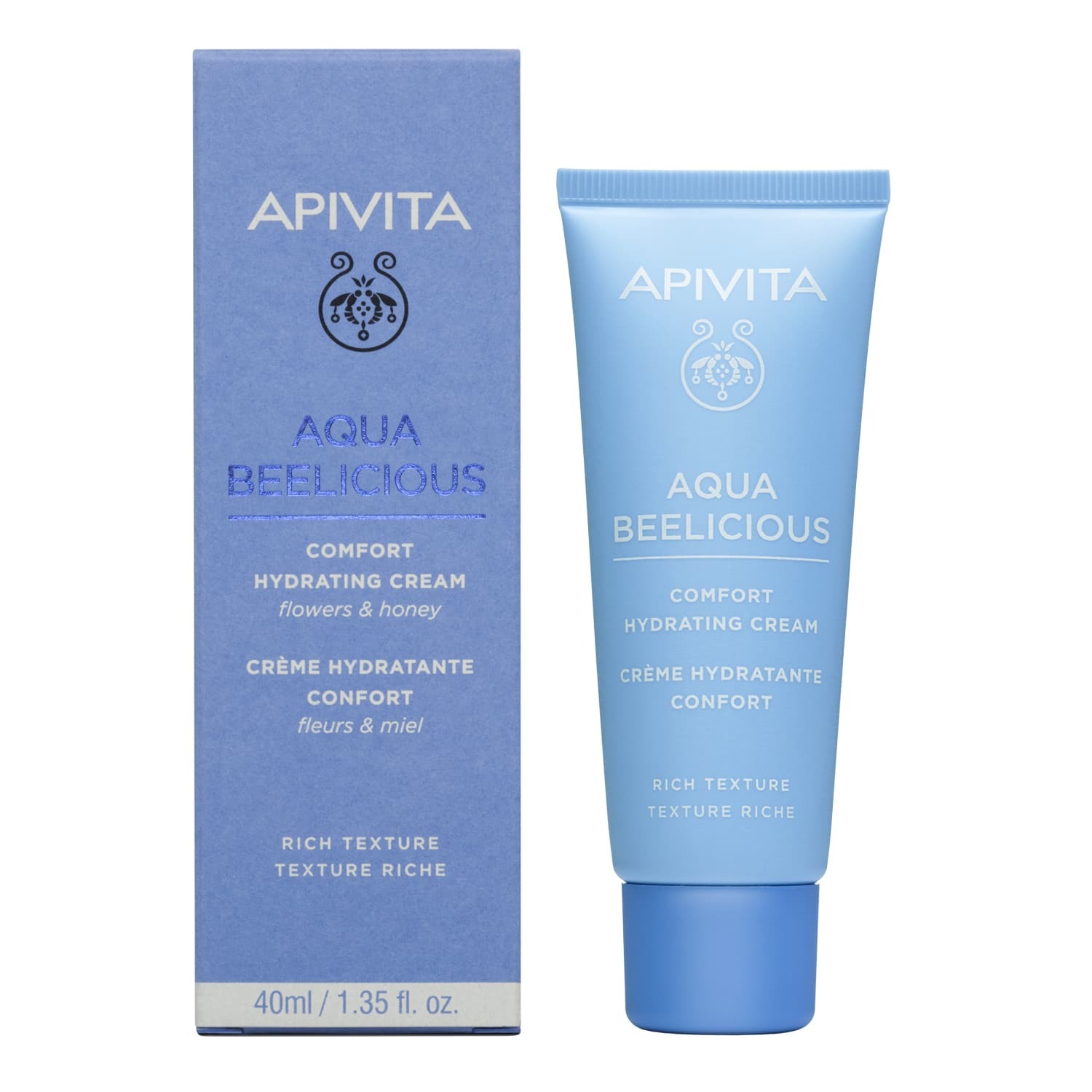 Apivita Aqua Beelicious Comfort Hydrating Cream 40ml - Απαλή Κρέμα Ενυδάτωσης Πλούσιας Υφής Με Λουλούδια και Μέλι