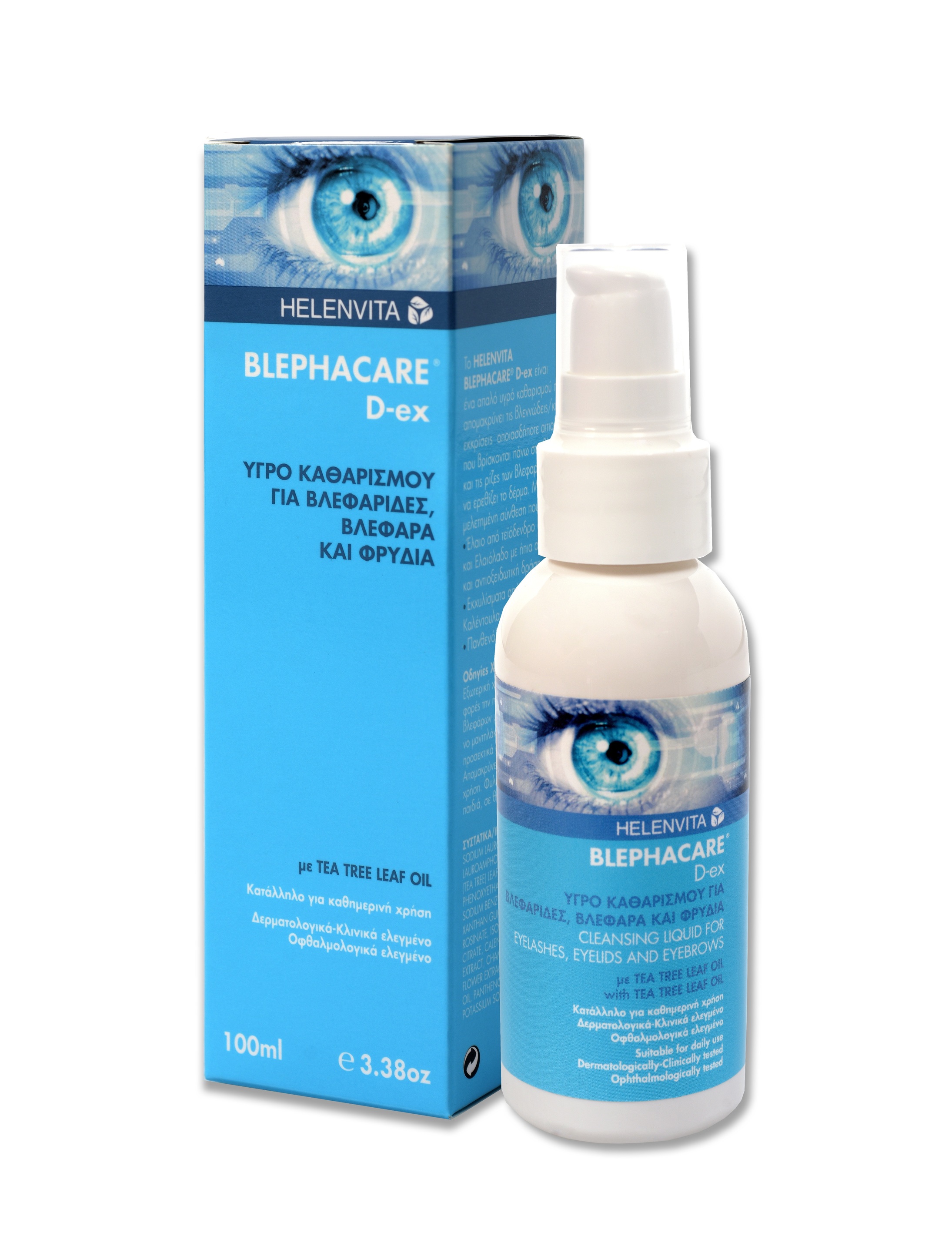 Helenvita Blephacare D-EX Cleansing Liquid For Eyelashes Eyelids and Eyebrows 100ml - Υγρό Καθαρισμού Ματιών