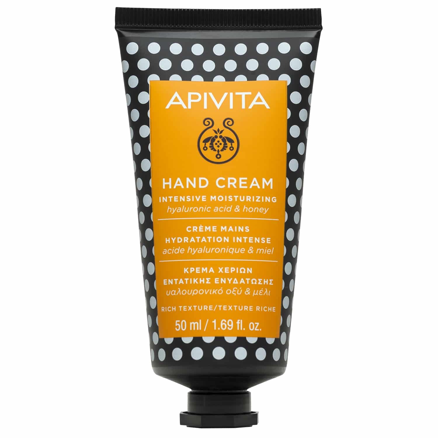 Apivita Hand Cream Intensive Moisturizing 50ml - Κρέμα Χεριών Εντατικής Ενυδάτωσης Πλούσιας Υφής Με Υαλουρονικό Οξύ και Μέλι