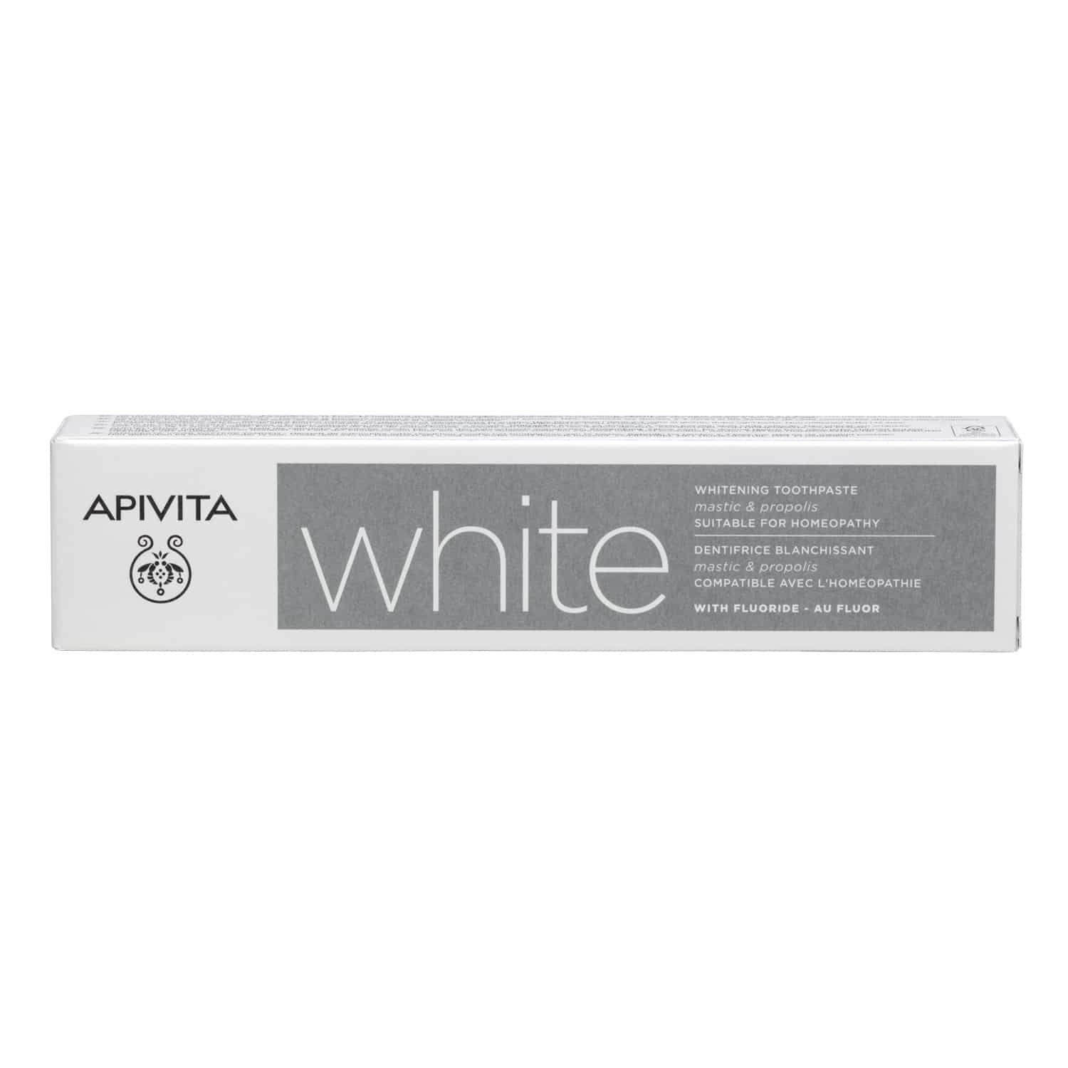 Apivita White Toothpaste 75ml - Λευκαντική Οδοντόκρεμα Με Μαστίχα και Πρόπολη