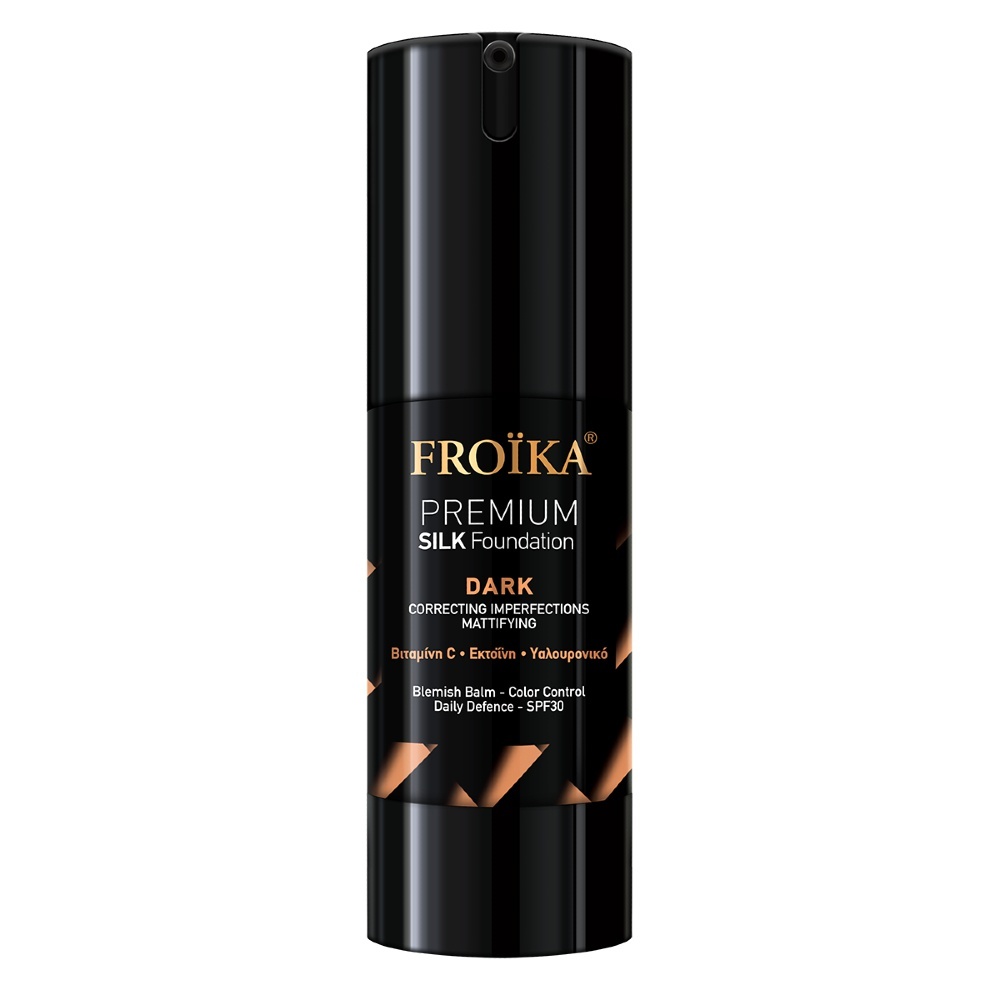 Froika Premium Silk Foundation SPF30 Dark 30ml - Makeup Για Ματ Αποτέλεσμα Με Αντιγηραντική Δράση και Δείκτη Προστασίας