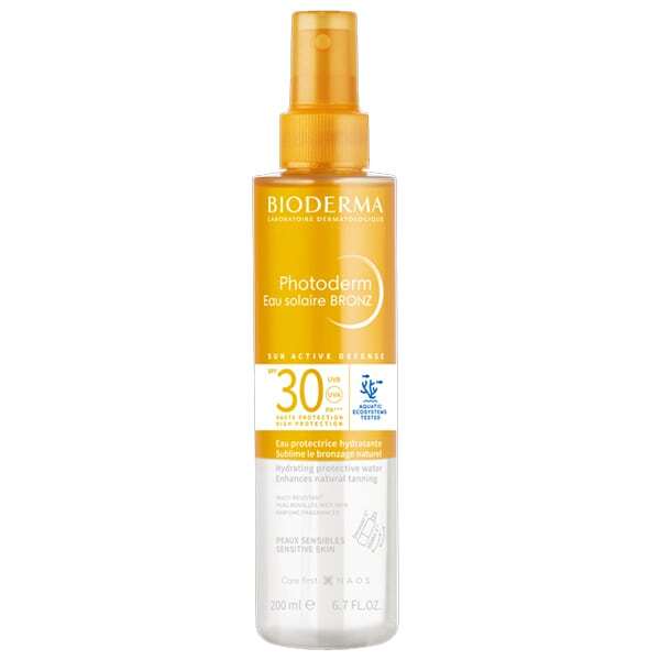Bioderma Photoderm Eau Solaire Bronz SPF30 200ml - Ενυδατικό Αντηλιακό Νερό Για Πρόσωπο και Σώμα Που Διεγείρει Το Φυσικό Μαύρισμα