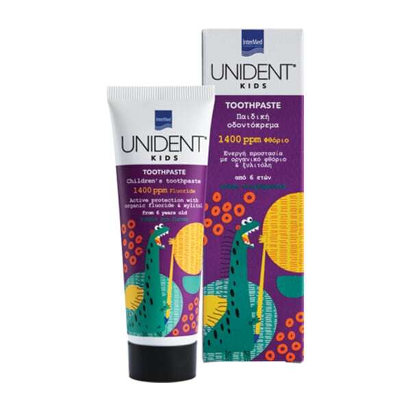 Intermed Unident Kids Toothpaste 1400ppm 50ml - Παιδική Οδοντόκρεμα Με Γεύση Τσιχλόφουσκα Για 6+ Ετών