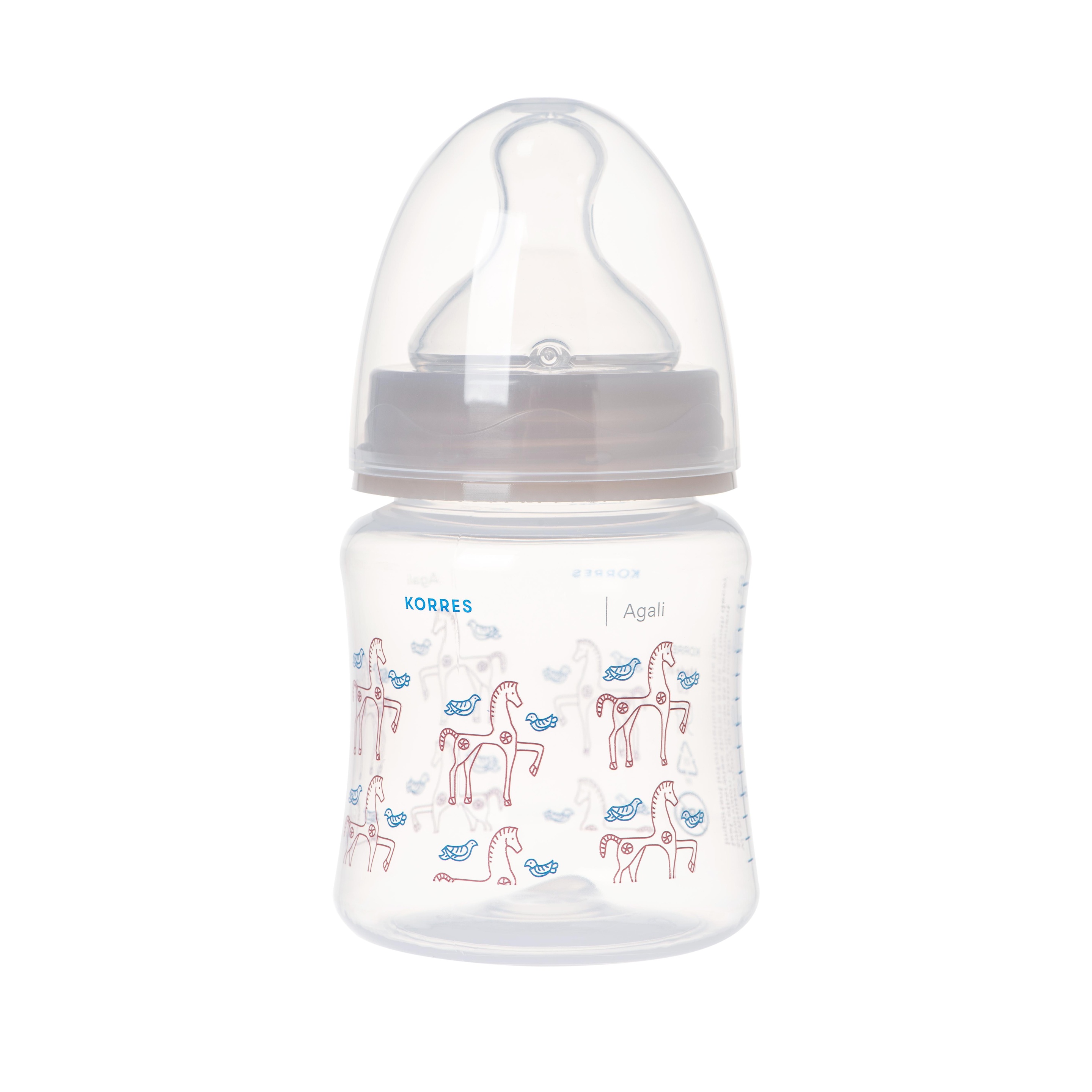 Korres Baby Feeding Bottle Agali 0m+ 150ml - Πλαστικό Μπιμπερό Με Θηλή Σιλικόνης Χαμηλής Ροής