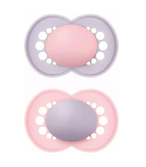 Mam Original 2τμχ - Πιπίλες Σιλικόνης 16+ Μηνών Ροζ/Μωβ
