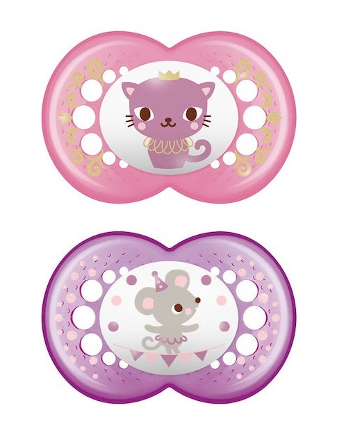 Mam Original 2τμχ - Πιπίλες Σιλικόνης 16+ Μηνών Φούξια/Μώβ