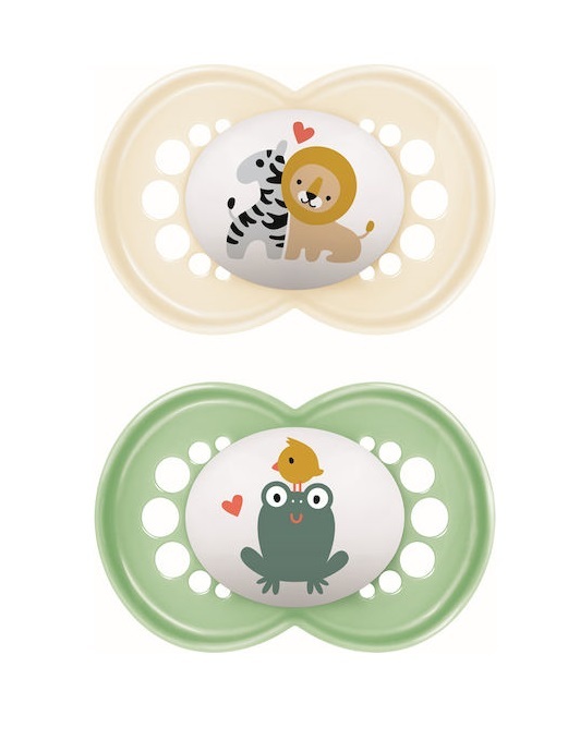 Mam Original 2τμχ - Πιπίλες Σιλικόνης 6-16 Μηνών Πράσινο/Μπέζ